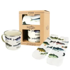 Geschenkset FISCHE Tasse + Socken mit Fisch Motiv