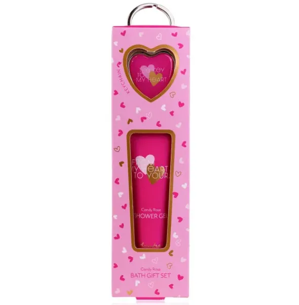 Geschenkset From My Heart to Yours – Duschgel 30 ml mit Herzschlüsselanhänger