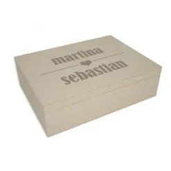 Geschenkverpackung Holzbox mit Gravur, Paare Herz
