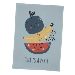 Geschirrtuch mit Motiv Lustige Früchte – Küchentuch Three´s a Party, 100% Baumwolle 50 x 70 cm