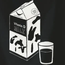 Geschirrtuch mit Motiv Milchtüte - Küchentuch Vitamin D Milk, 100% Bauwolle 50 x 70 cm