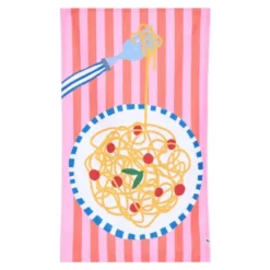 Geschirrtuch SPAGHETTI 75 x 45 cm - schnelltrocknendes Küchentuch mit Pasta Design