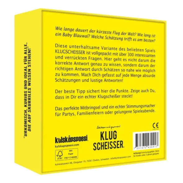 Gesellschaftsspiel Klugscheisser - Schätzen und Gewinnen!