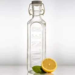 Glasflasche mit Bügelverschluss 1000 ml eckig