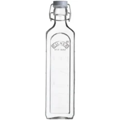 Glasflasche mit Bügelverschluss 1000 ml eckig