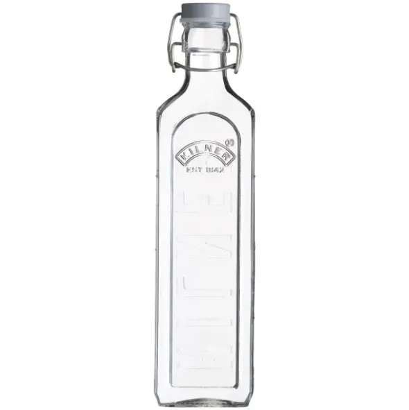Glasflasche mit Bügelverschluss 1000 ml eckig
