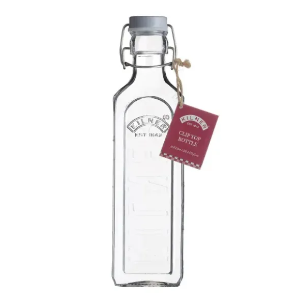 Glasflasche mit Bügelverschluss 600 ml eckig