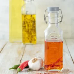 Glasflasche mit Bügelverschluss 600 ml eckig