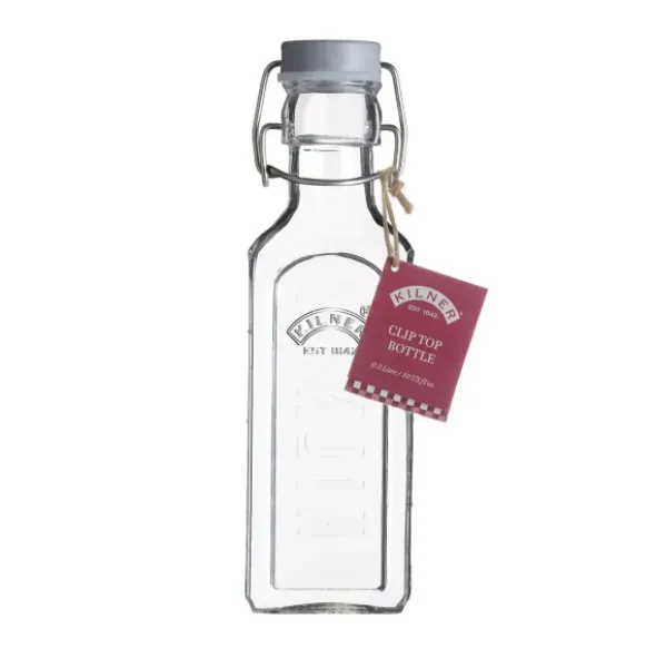 Glasflasche mit Bügelverschluss 300 ml eckig