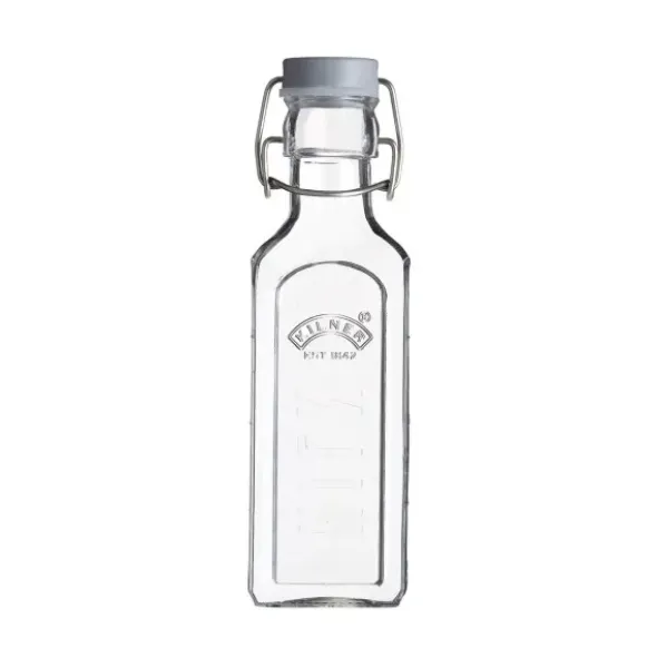 Glasflasche mit Bügelverschluss 300 ml eckig