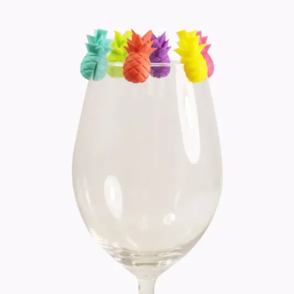 Glasmarker ANANAS 6 Stück - bunt