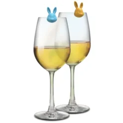 Glasmarker Hasen 8er Set - bunte Markierer für Gläser Hasenkopf
