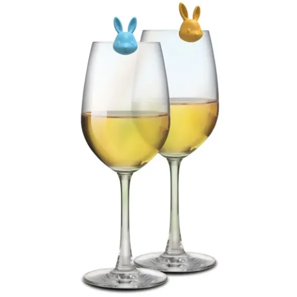 Glasmarker Hasen 8er Set - bunte Markierer für Gläser Hasenkopf