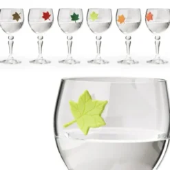 Glasmarker Leaf my Glass, 6er-Set