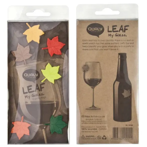Glasmarker Leaf my Glass, 6er-Set