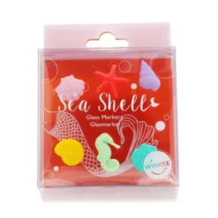 Glasmarker SEA SHELL 6 Stück - bunt