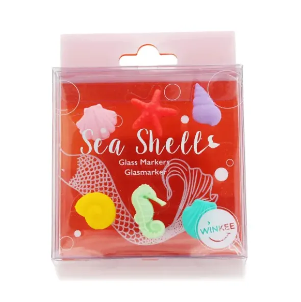 Glasmarker SEA SHELL 6 Stück - bunt