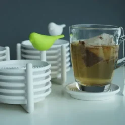 Glasuntersetzer 6er-Set SPARROW COASTER, grün