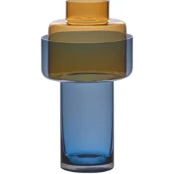 Glasvase AURA Blumenvase 2-teilig amber-blau