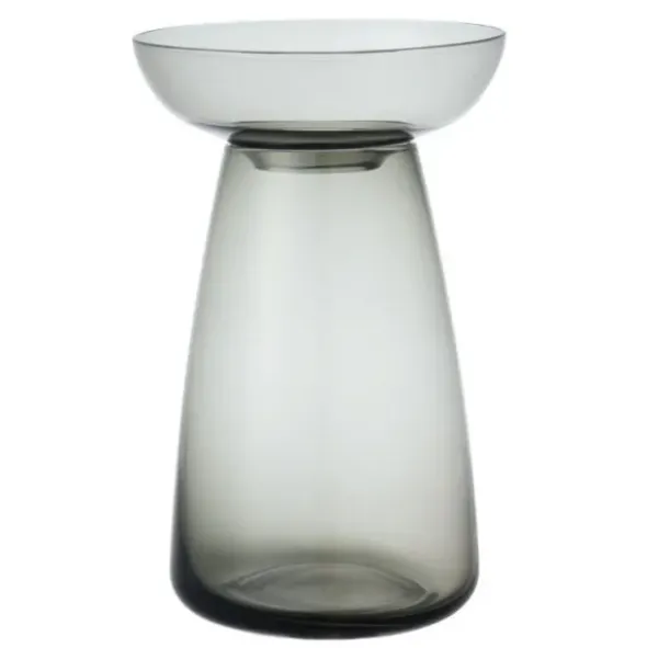 Glasvase für Ableger & Pflanzen – Aqua Culture Vase 20 cm grau