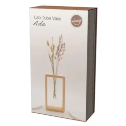 Glasvase mit Holzständer - Holzvase 1 Reagenzglas - SINGLE ADA