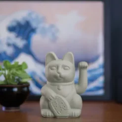 Glückskatze / Winkekatze grau