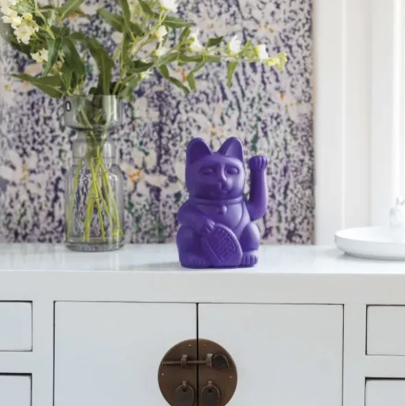Glückskatze / Winkekatze violett