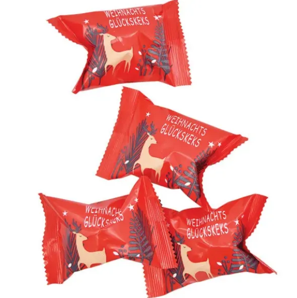 Glückskeks DEER - Weihnachtsglück in Keksen, rot