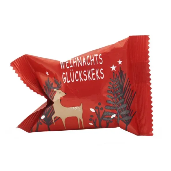 Glückskeks DEER - Weihnachtsglück in Keksen, rot