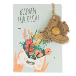 Glückwunschkarte mit Samenkugel - Blumen für dich!