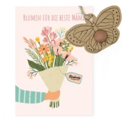 Glückwunschkarte mit Samenkugel - Blumen für die beste Mama