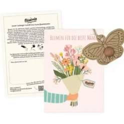 Glückwunschkarte mit Samenkugel - Blumen für die beste Mama