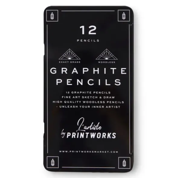 Graphitstifte 12er Set in Metallbox GRAPHITE