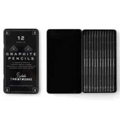 Graphitstifte 12er Set in Metallbox GRAPHITE