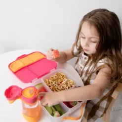 Große Kinderlunchbox mit 4 Fächern 2000 ml - rosa