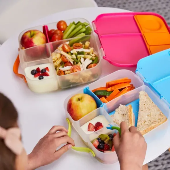 Große Kinderlunchbox mit 4 Fächern 2000 ml - rosa