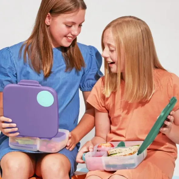 Große Kinderlunchbox mit 4 Fächern 2000 ml - grau