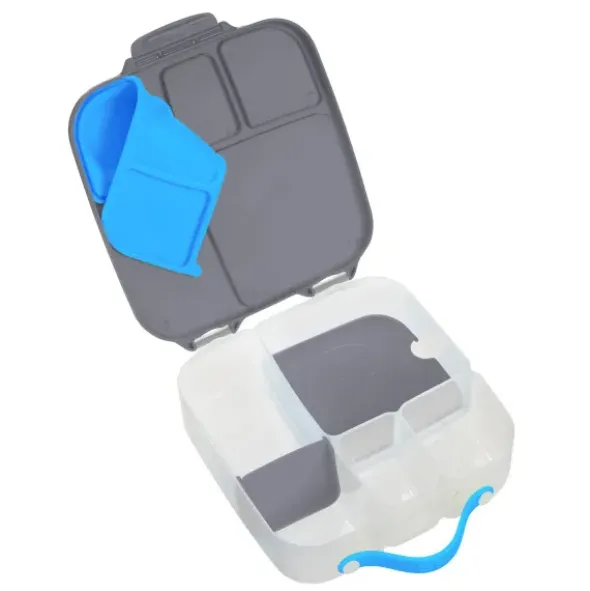 Große Kinderlunchbox mit 4 Fächern 2000 ml - grau