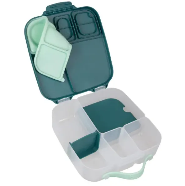 Große Kinderlunchbox mit 4 Fächern 2000 ml - dunkelgrün