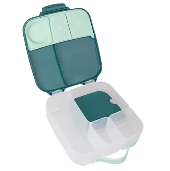 Große Kinderlunchbox mit 4 Fächern 2000 ml - dunkelgrün
