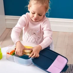 Große Kinderlunchbox mit 4 Fächern 2000 ml - dunkelblau