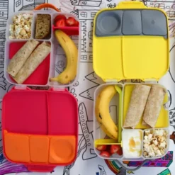 Große Kinderlunchbox mit 4 Fächern 2000 ml - gelb