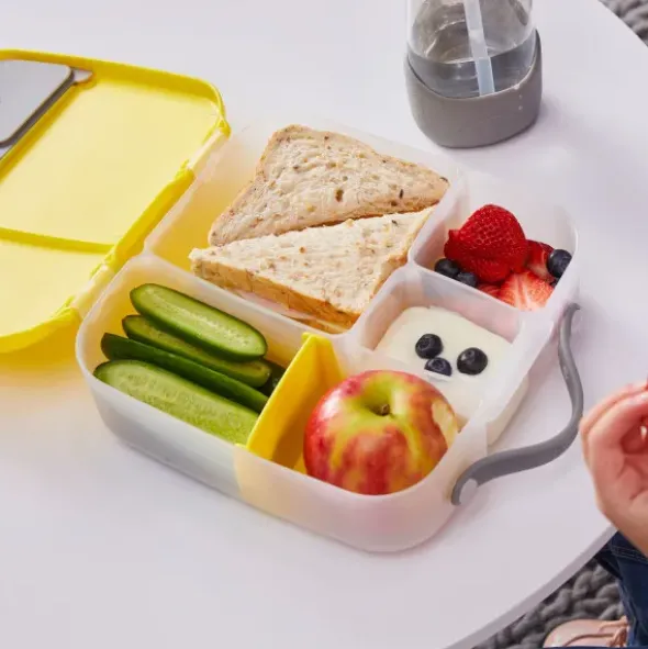 Große Kinderlunchbox mit 4 Fächern 2000 ml - gelb