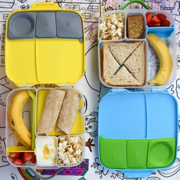 Große Kinderlunchbox mit 4 Fächern 2000 ml - gelb