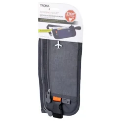 Gürteltasche für Dokumente - 2 Reißverschluss Fächer - RFID Schutz, grau