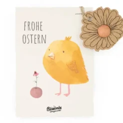 Grußkarte mit Samenkugel - Frohe Ostern! Küken