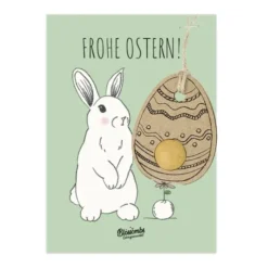 Grußkarte mit Samenkugel - Frohe Ostern! Hase