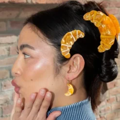 Haarclip Croissant – Schiebe Haarklammer braun