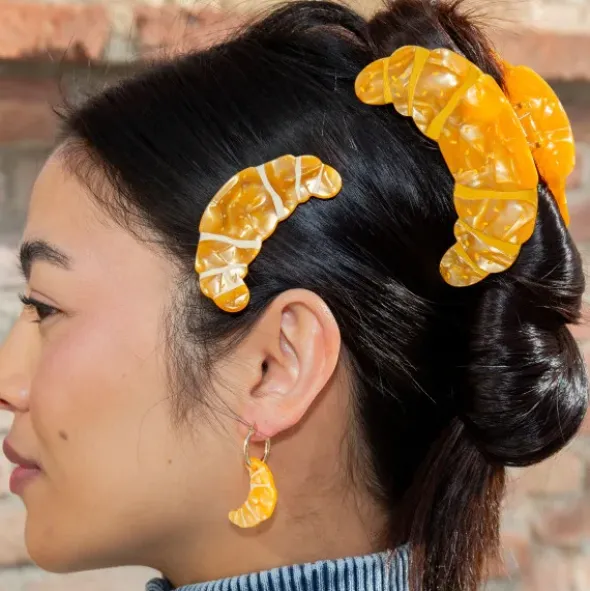 Haarclip Croissant – Schiebe Haarklammer braun