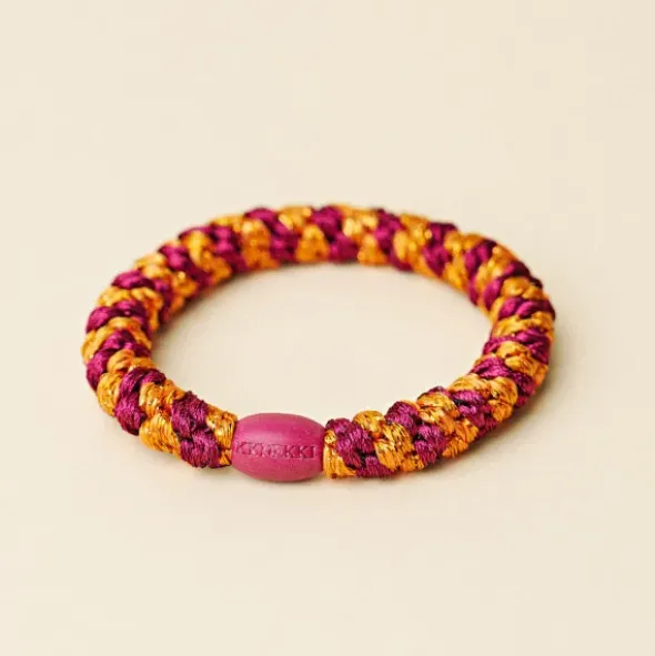 Haargummi KKNEKKI - bordeaux orange glitter gestreift